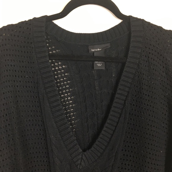 Lane Bryant Black Knit V neck Knit Sweater XL - Picture 3 of 5